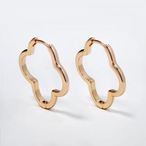 Rose Gold Cutout Clover Hoops - PYE5780
