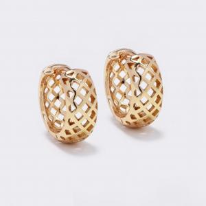 Rose gold plated lattice cutout hoops - PYE5773