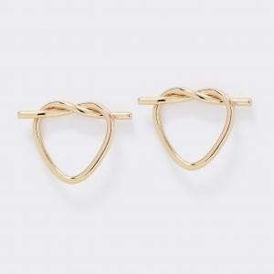 Rose gold heart knot studs - PYE5779
