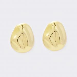 Stainless steel organic oval shaped stud earrings - SSYE5535