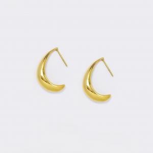 Stainless steel half hoop stud earrings - SSYE5537