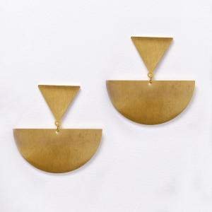 Stainless Steel Statement Geometric Textured Earring - SSYE5153