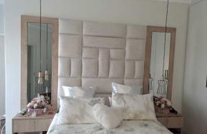 headboard mirror and pedestal set