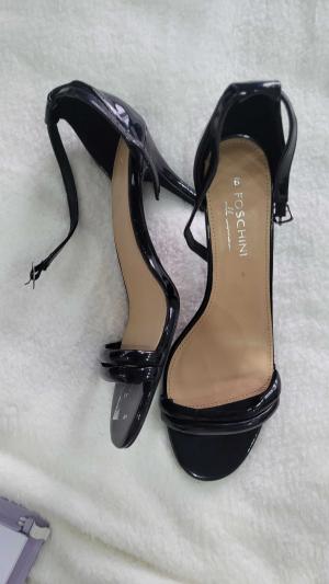 ladies black high heel sandal