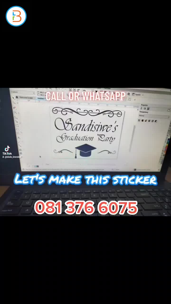 making a backdrop sticker for a party