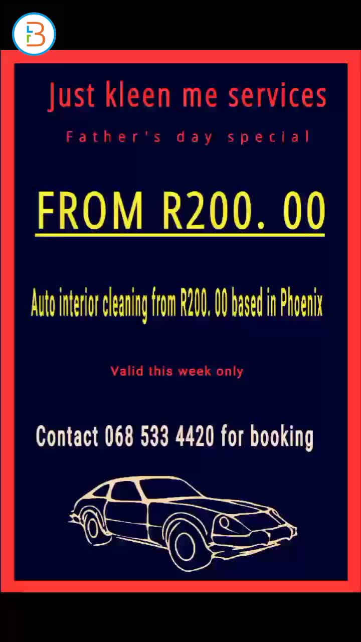 Auto interior cleaning father's day special for R200