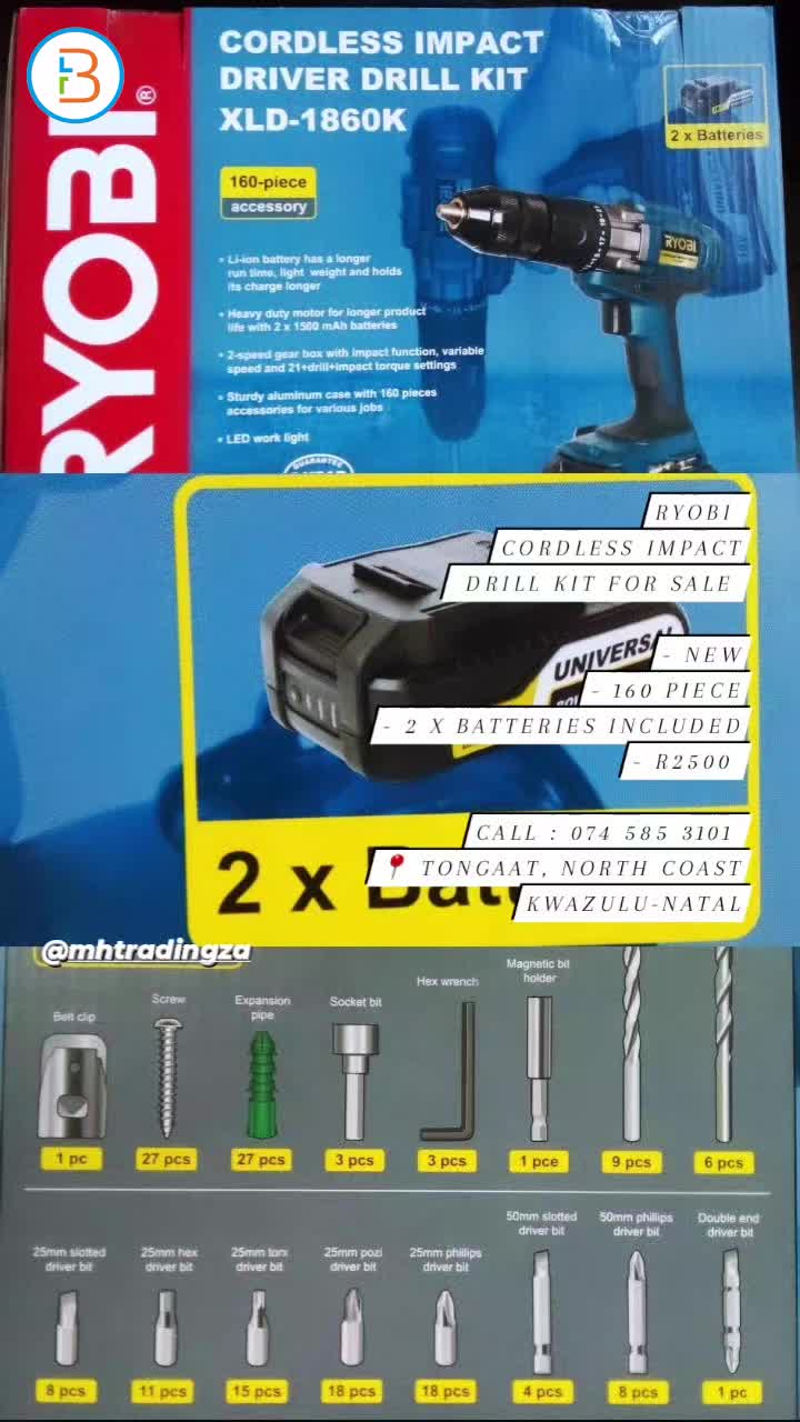 Ryobi Cordless Impact Drill Kit