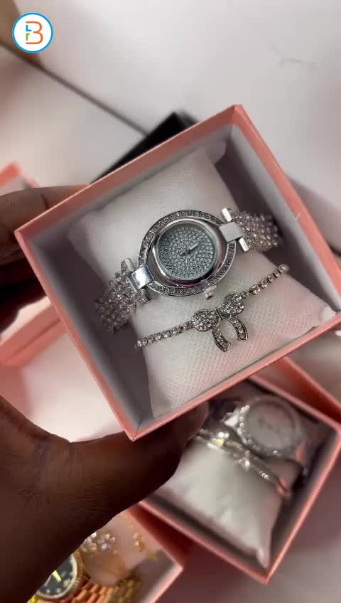 Boxed wristwatch and bracelet available in this silver design exactly as seen in the video