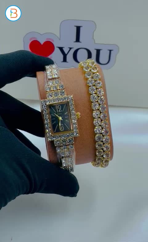Iced Dior chain ladies watch