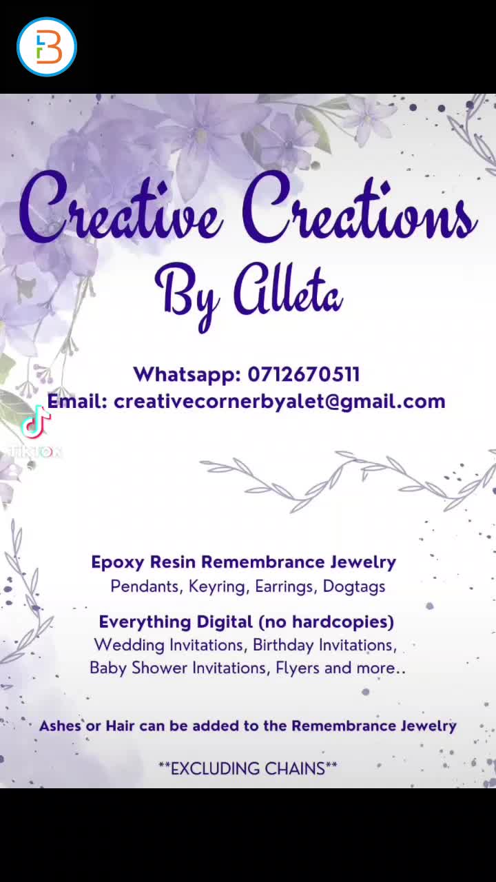 I make stunning epoxy resin jewelry and I also create all digital Flyers and Invitations.