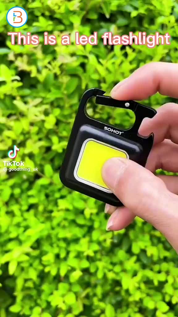 Cob floodlight key ring light rechargeable