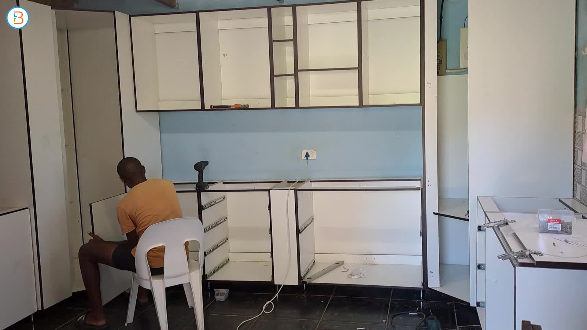 a full fitted kitchen built-ins normal white colour